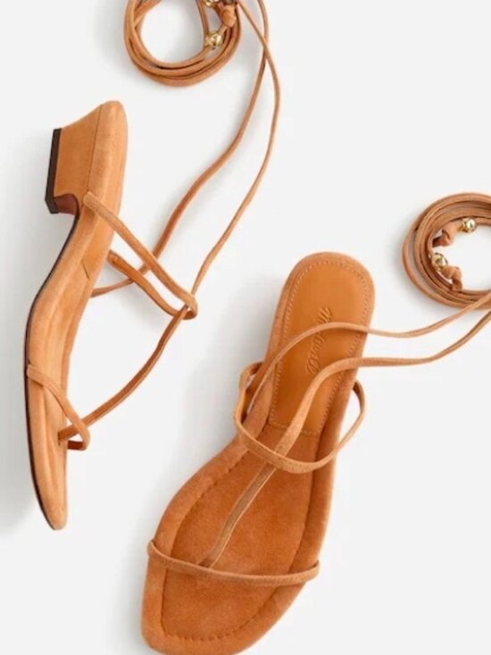 Madewell Shoes - Madewell The Maycie Lace-Up T-Strap Sandal in Sunbaked Clay Suede Women's Size 7